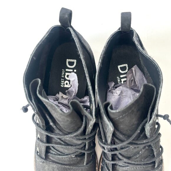 Black Diba Eli Genuine Black Suede Leather Combat Ankle Booties - sz 8 - Picture 15 of 15